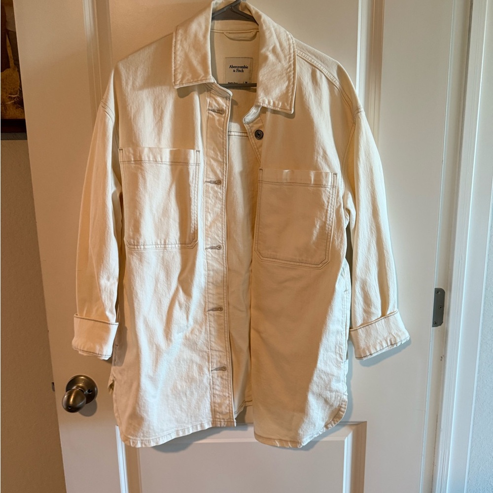 Abercrombie & Fitch Cream Shirt Jacket